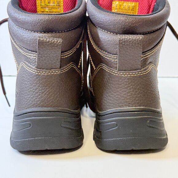 Skecher's Men's Steel Toe EH Work Boots Brown Leather Size 8 Safety - Picture 4 of 16